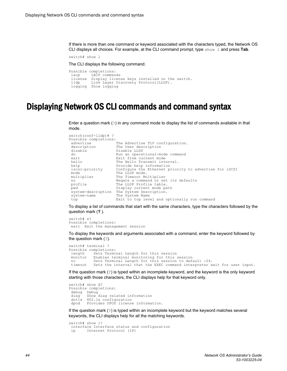 Brocade Network OS Administrator’s Guide v4.1.1 User Manual | Page 44 / 748
