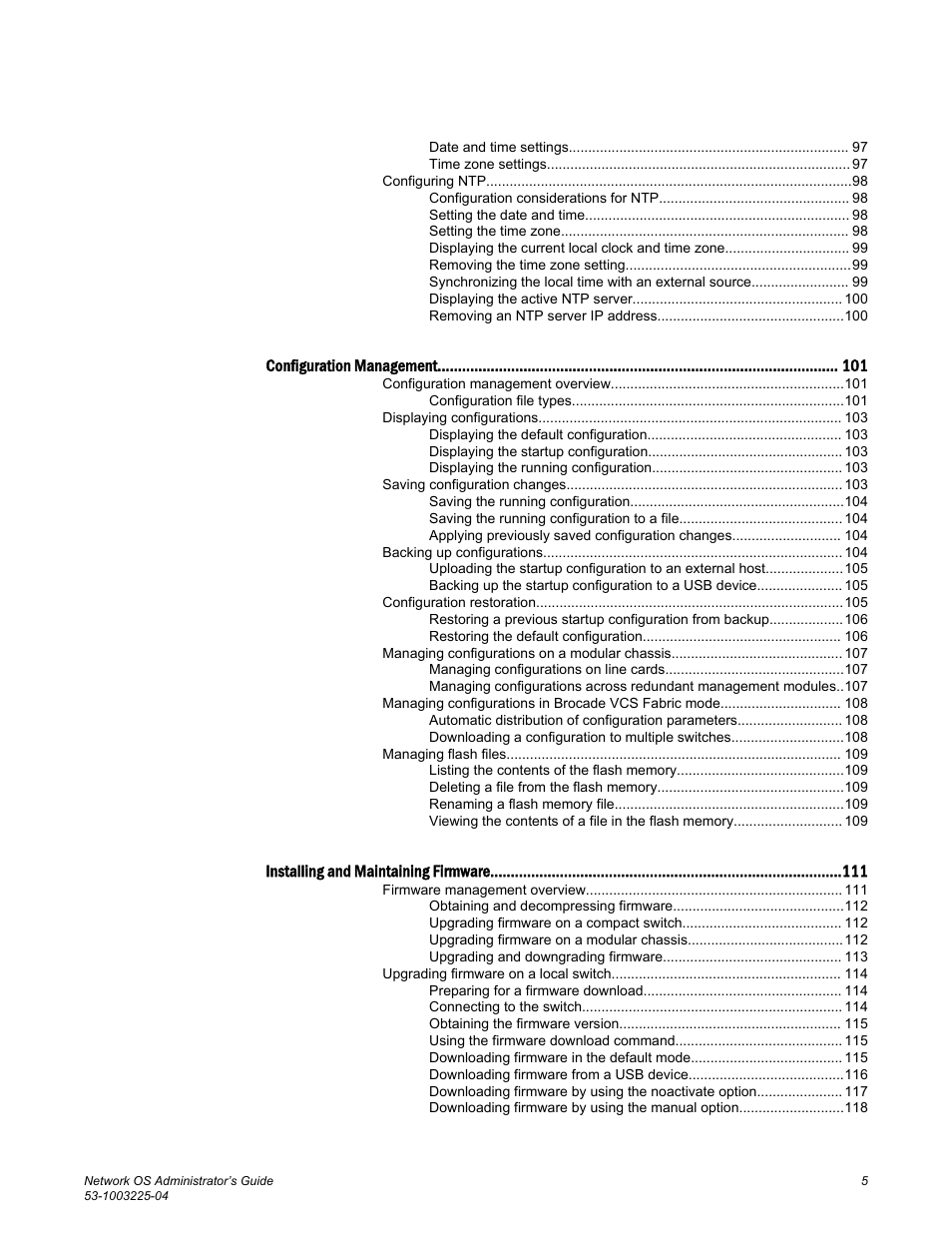 Brocade Network OS Administrator’s Guide v4.1.1 User Manual | Page 5 / 748