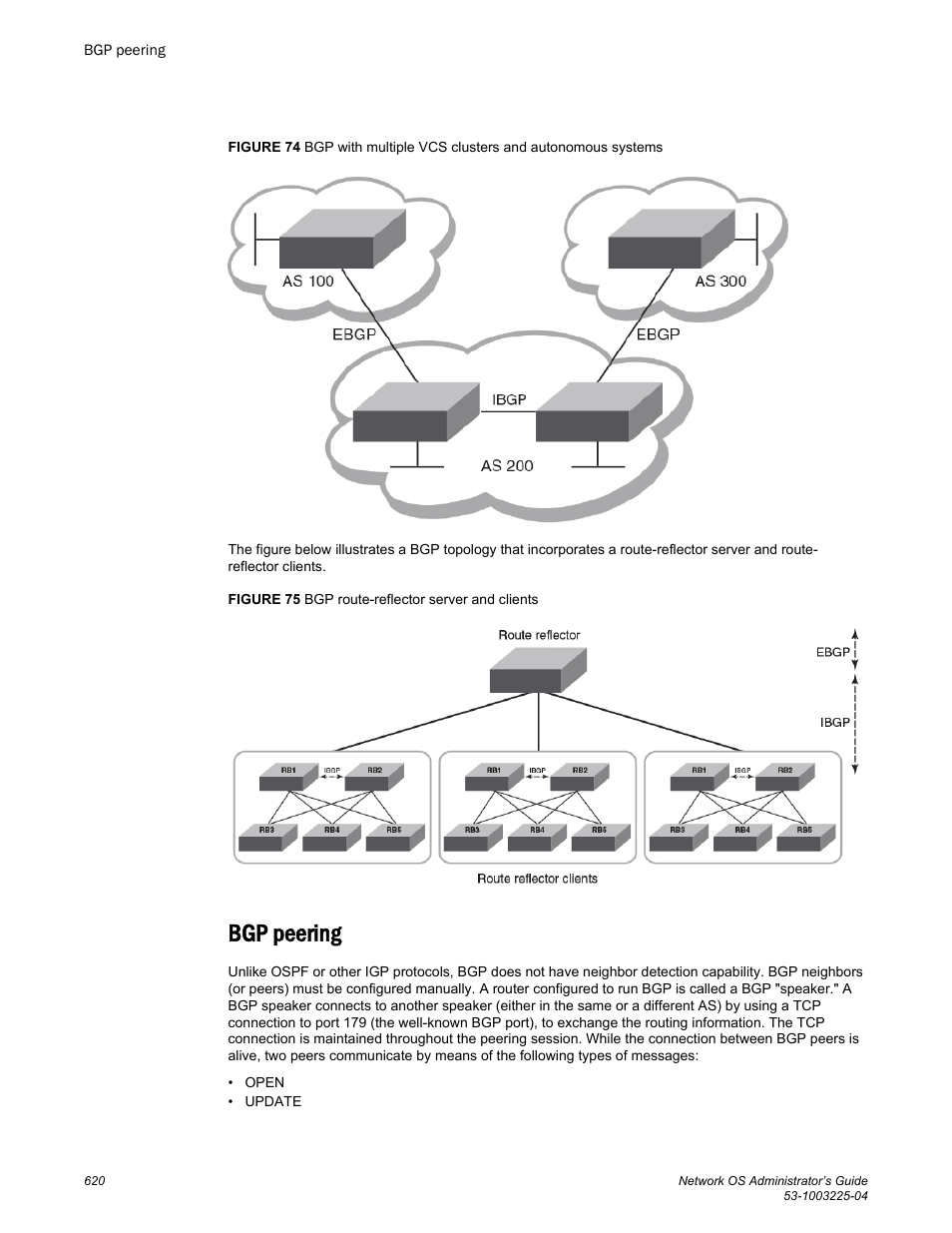 Bgp peering | Brocade Network OS Administrator’s Guide v4.1.1 User Manual | Page 620 / 748