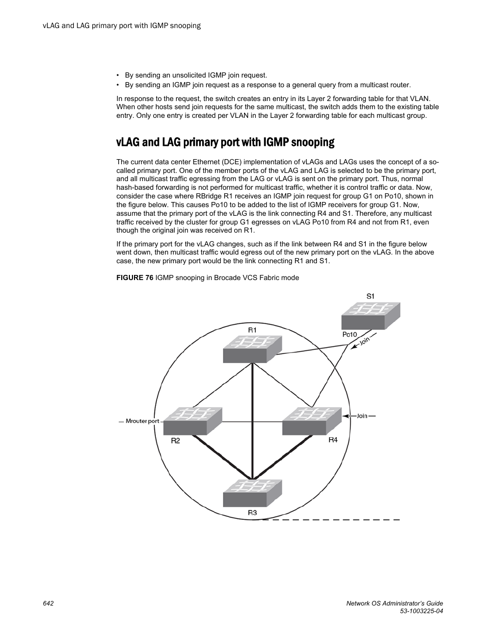 Vlag and lag primary port with igmp snooping | Brocade Network OS Administrator’s Guide v4.1.1 User Manual | Page 642 / 748