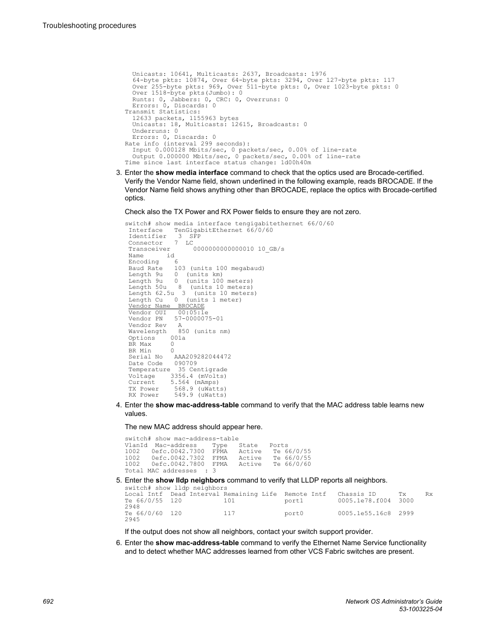 Brocade Network OS Administrator’s Guide v4.1.1 User Manual | Page 692 / 748
