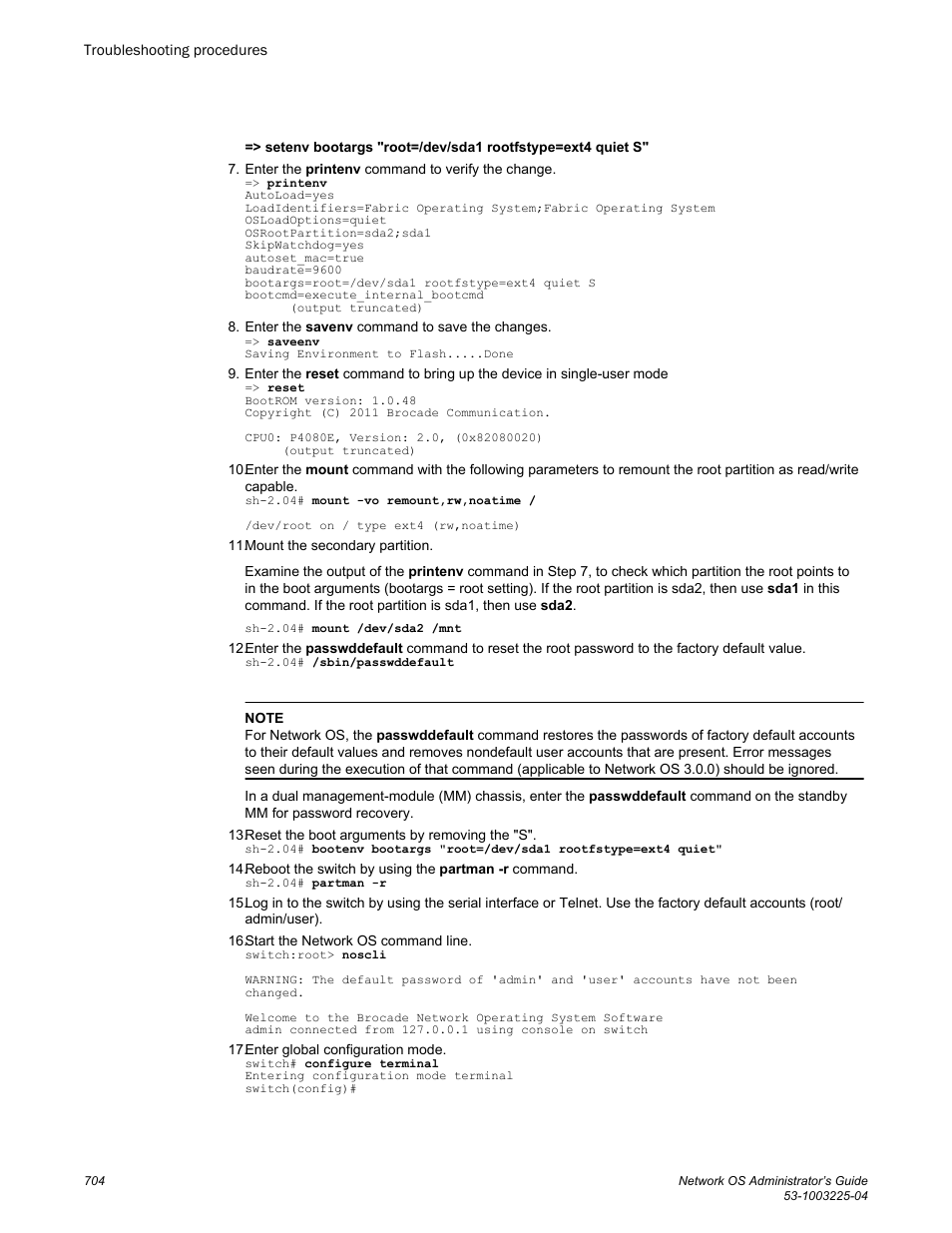 Brocade Network OS Administrator’s Guide v4.1.1 User Manual | Page 704 / 748