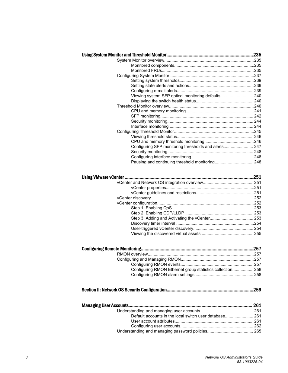 Brocade Network OS Administrator’s Guide v4.1.1 User Manual | Page 8 / 748
