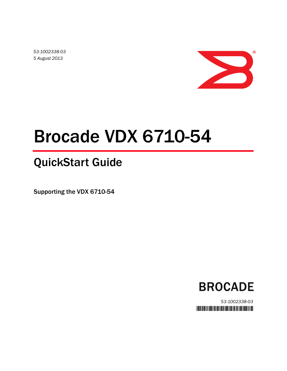 Brocade VDX 6710-54 QuickStart Guide User Manual | 12 pages