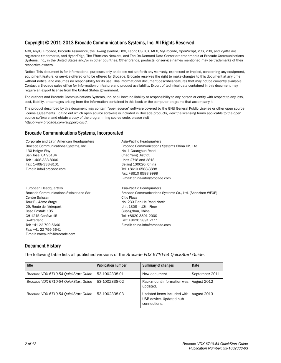 Brocade VDX 6710-54 QuickStart Guide User Manual | Page 2 / 12