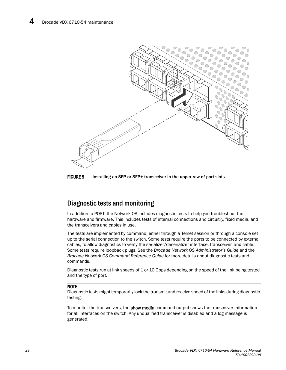 Diagnostic tests and monitoring, Figure 5 | Brocade VDX 6710-54 Hardware Reference Manual User Manual | Page 46 / 72