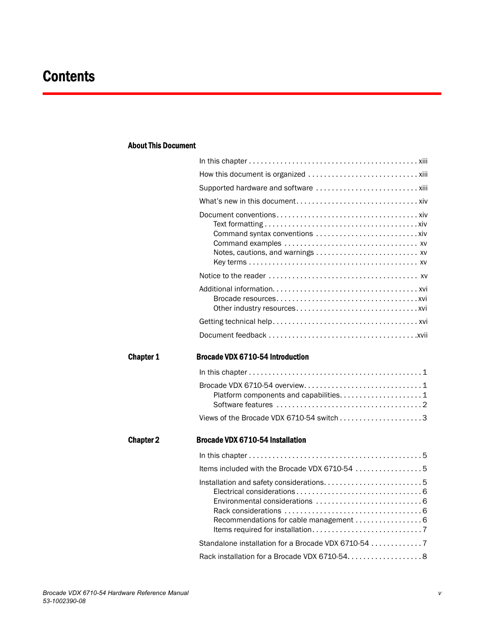 Brocade VDX 6710-54 Hardware Reference Manual User Manual | Page 5 / 72