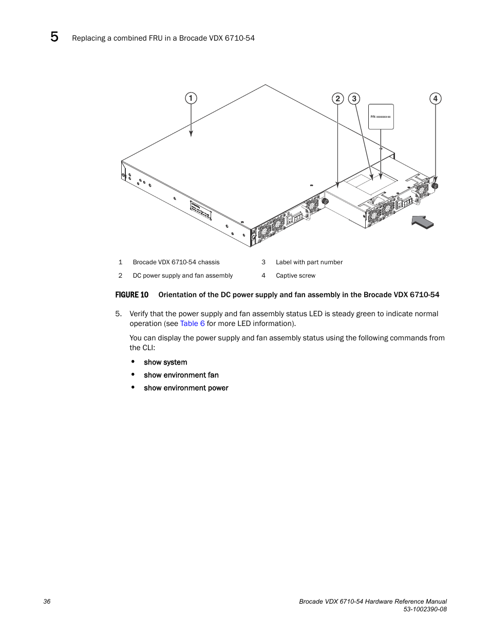 Figure 10, Orientation of | Brocade VDX 6710-54 Hardware Reference Manual User Manual | Page 54 / 72