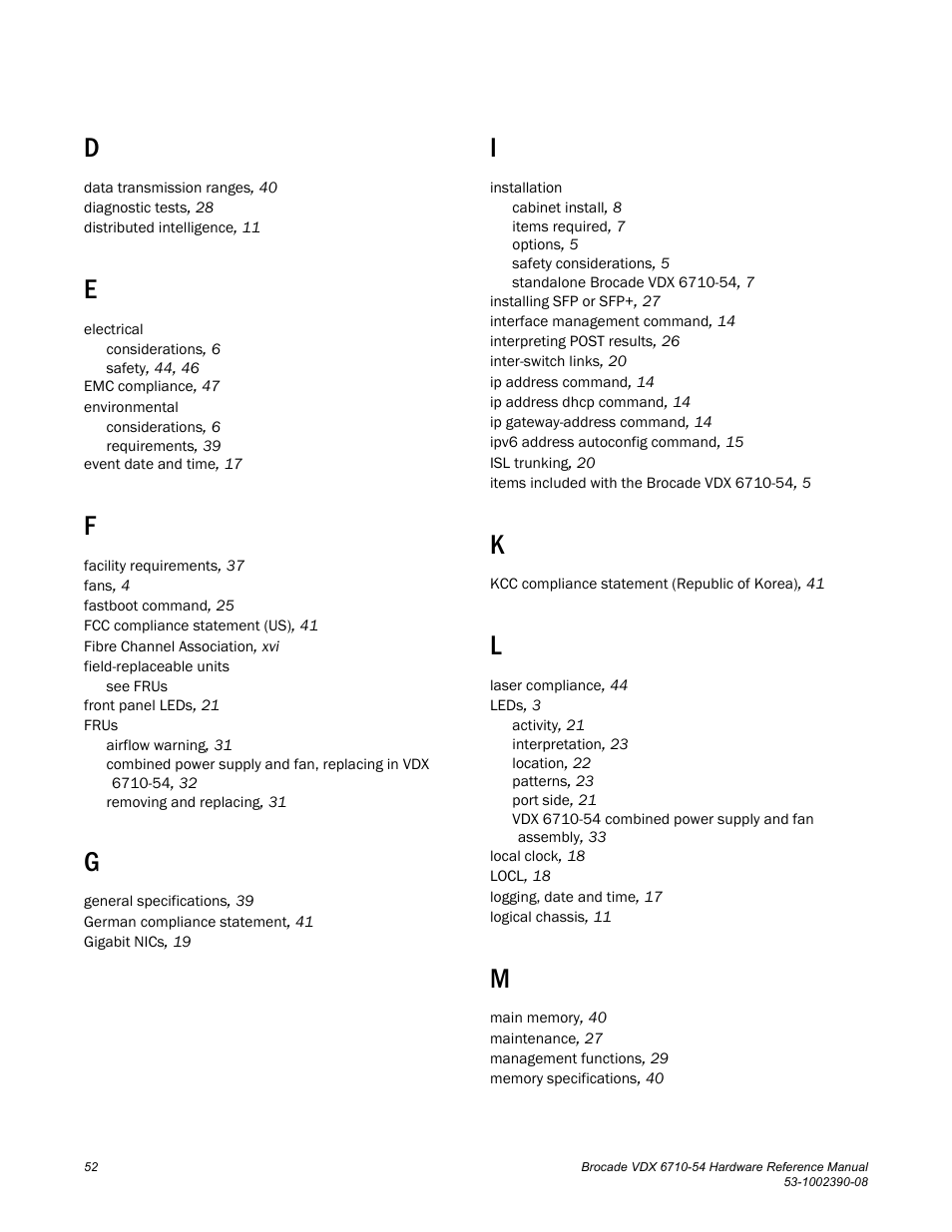 Brocade VDX 6710-54 Hardware Reference Manual User Manual | Page 70 / 72