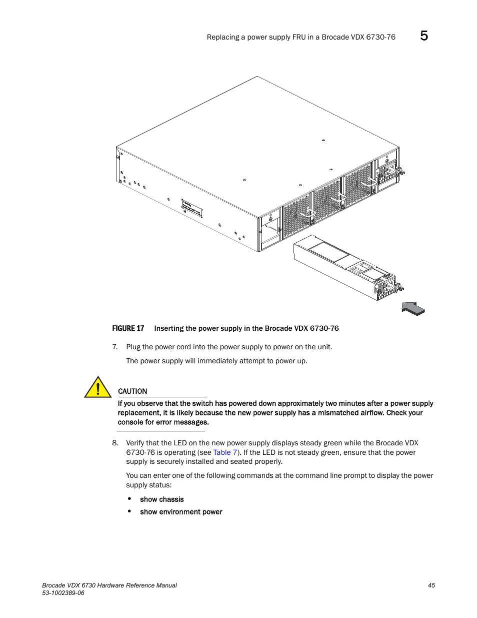 Figure 17 | Brocade VDX 6730 Hardware Reference Manual (Supporting VDX 6730-32 and VDX 6730-76) User Manual | Page 63 / 90