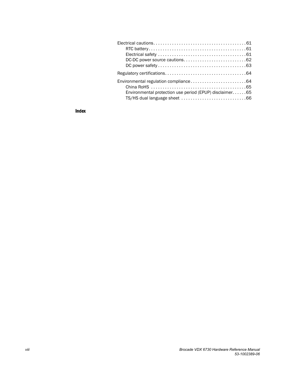 Brocade VDX 6730 Hardware Reference Manual (Supporting VDX 6730-32 and VDX 6730-76) User Manual | Page 8 / 90