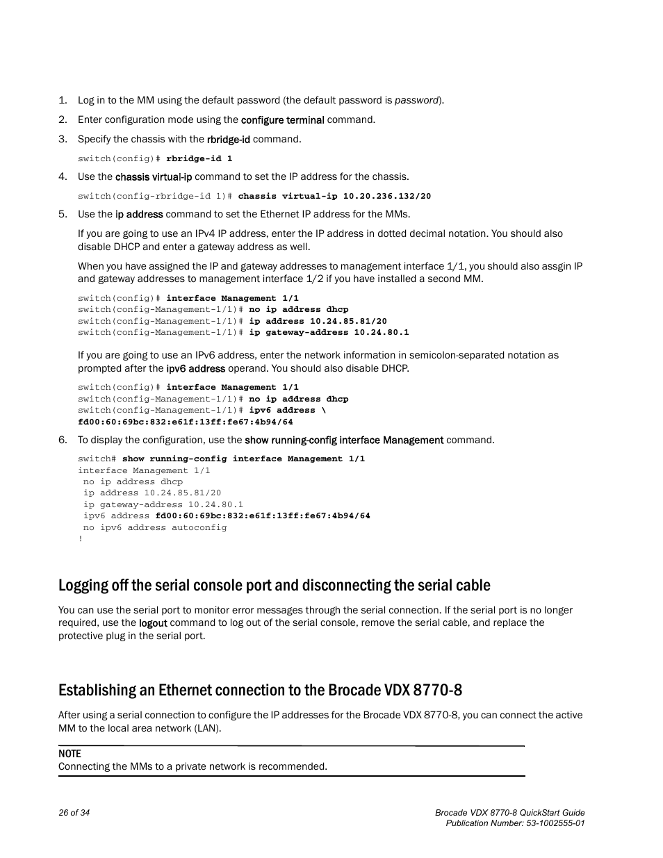 Brocade VDX 8770-8 QuickStart Guide User Manual | Page 26 / 34
