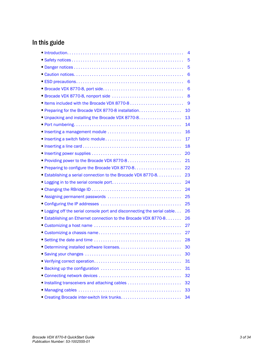 Brocade VDX 8770-8 QuickStart Guide User Manual | Page 3 / 34