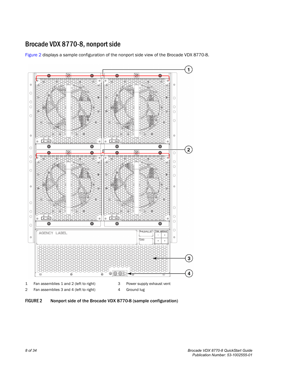 Brocade vdx 8770-8, nonport side | Brocade VDX 8770-8 QuickStart Guide User Manual | Page 8 / 34