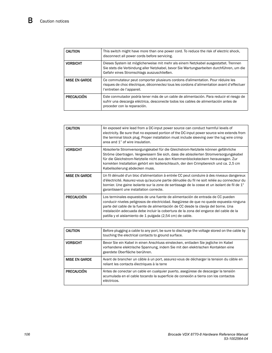 Brocade VDX 8770-8 Hardware Reference Manual User Manual | Page 126 / 136