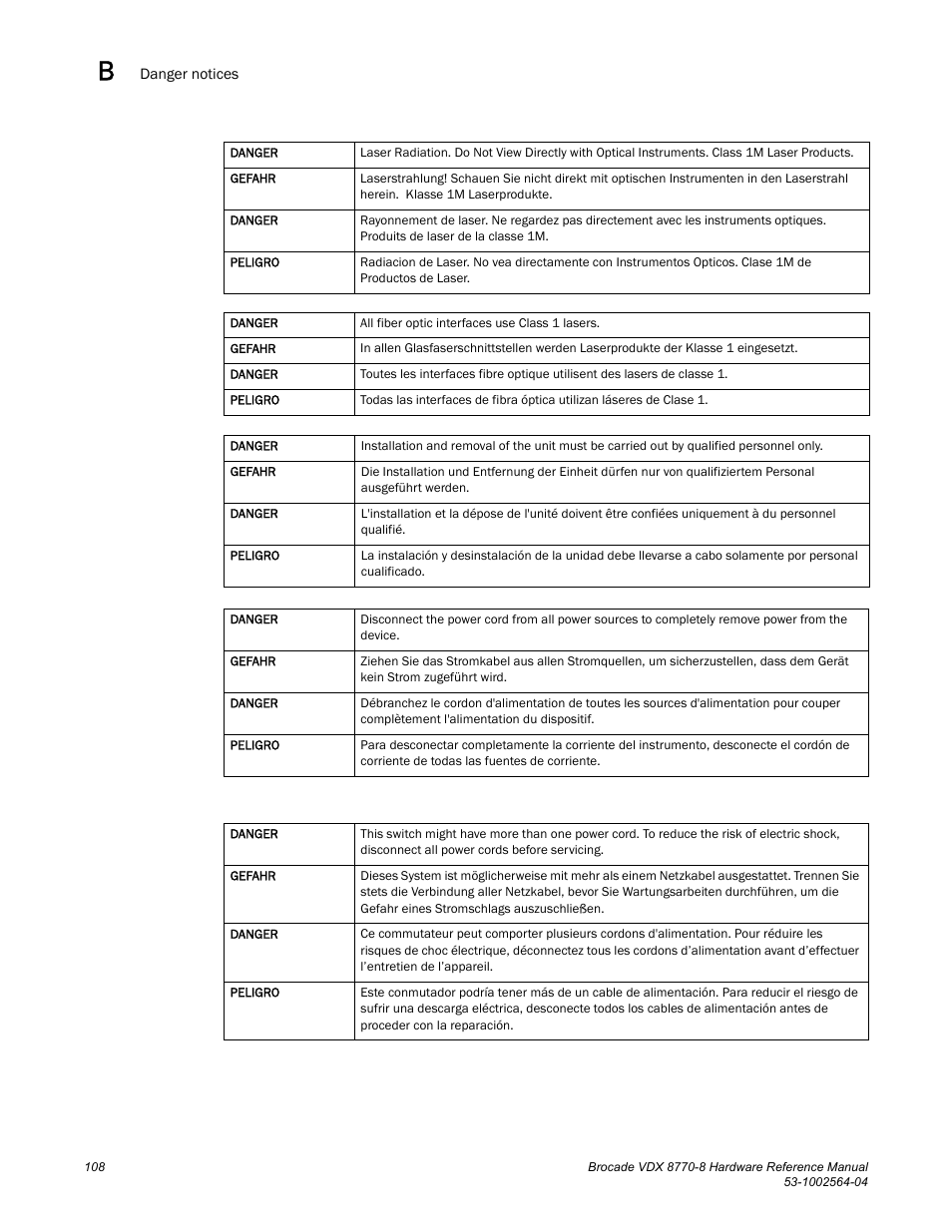Brocade VDX 8770-8 Hardware Reference Manual User Manual | Page 128 / 136