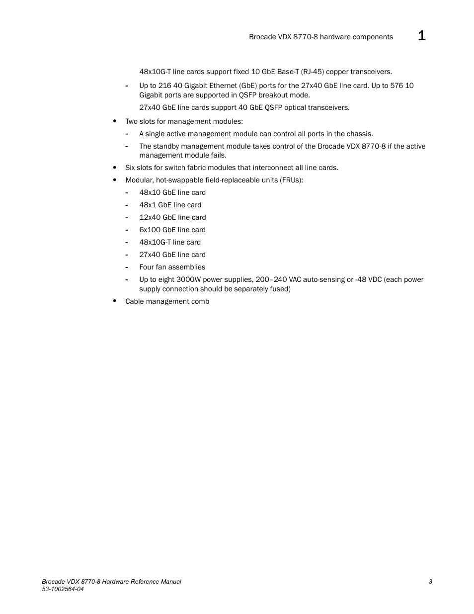 Brocade VDX 8770-8 Hardware Reference Manual User Manual | Page 23 / 136