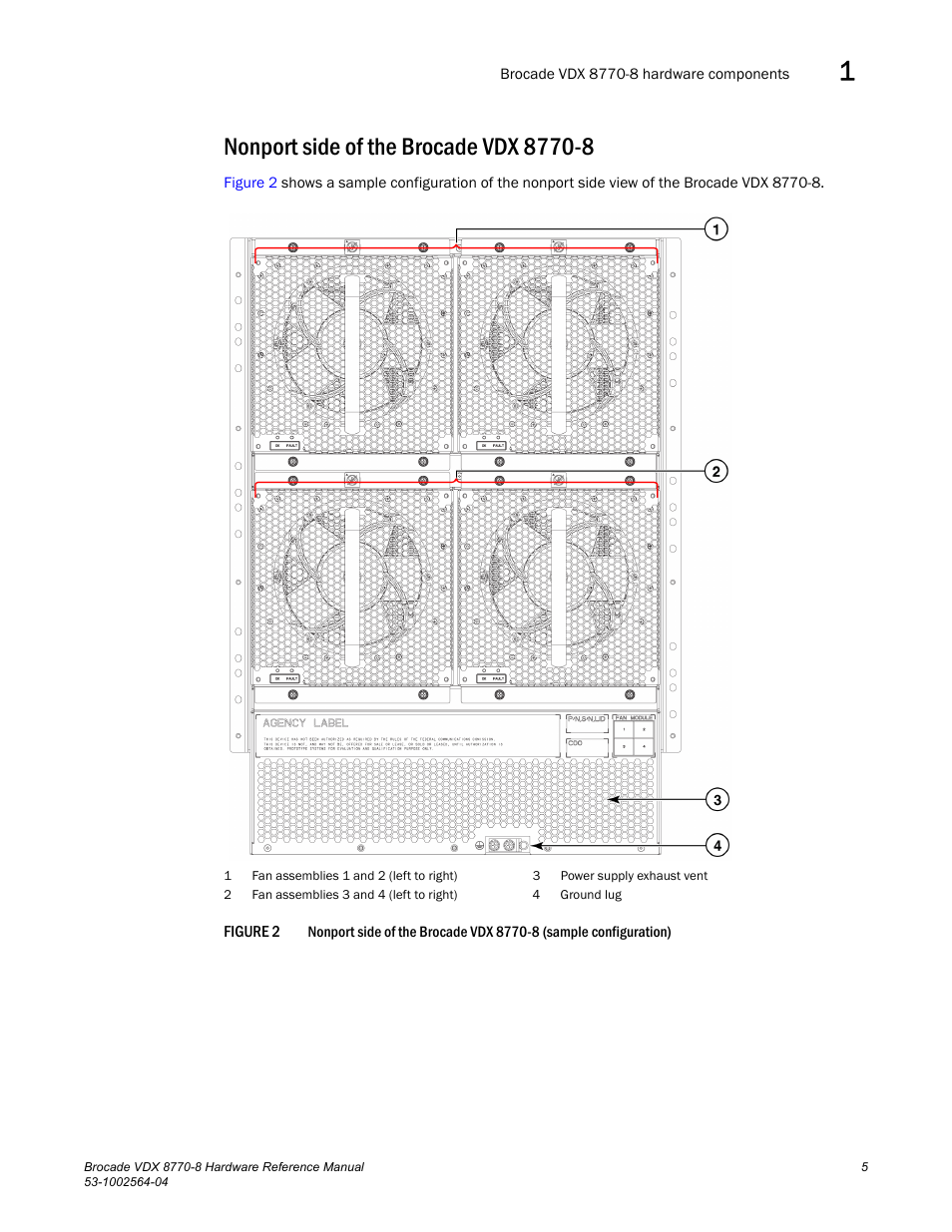 Nonport side of the brocade vdx 8770-8, Figure 2, Nonport side | Brocade VDX 8770-8 Hardware Reference Manual User Manual | Page 25 / 136