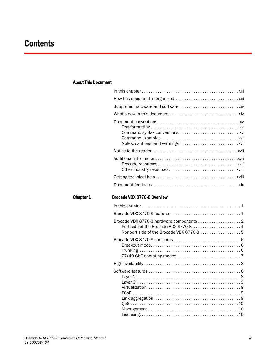 Brocade VDX 8770-8 Hardware Reference Manual User Manual | Page 3 / 136