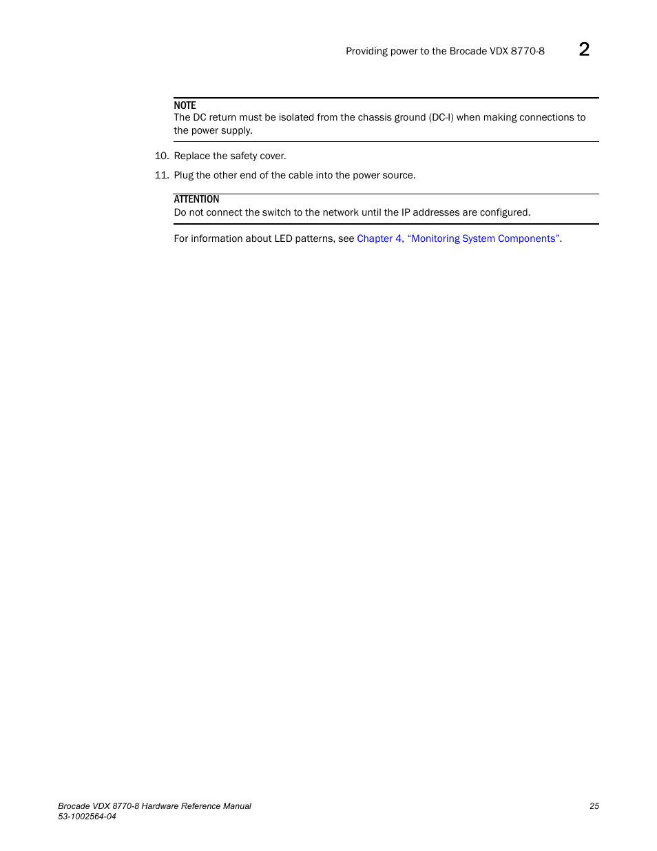 Brocade VDX 8770-8 Hardware Reference Manual User Manual | Page 45 / 136