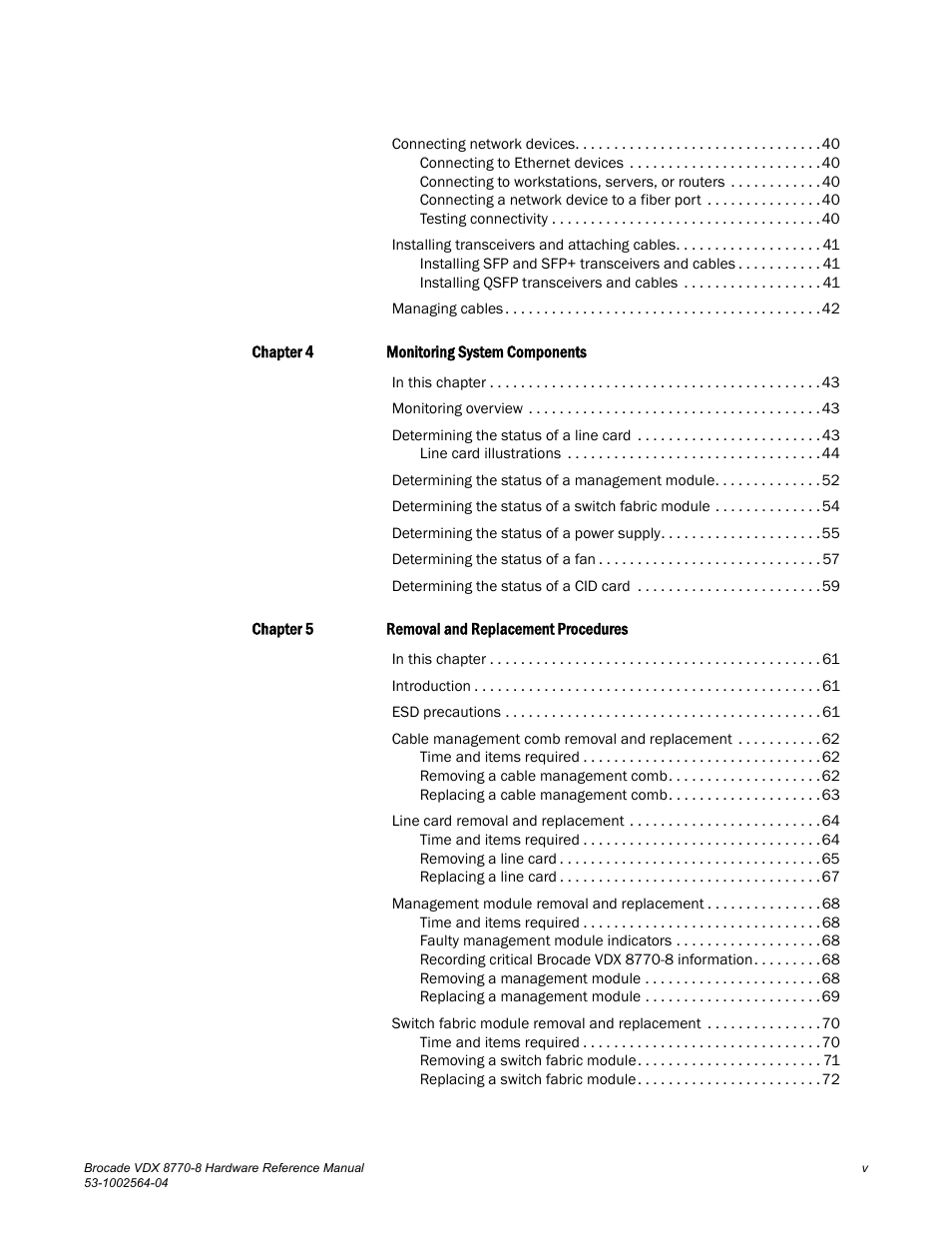 Brocade VDX 8770-8 Hardware Reference Manual User Manual | Page 5 / 136