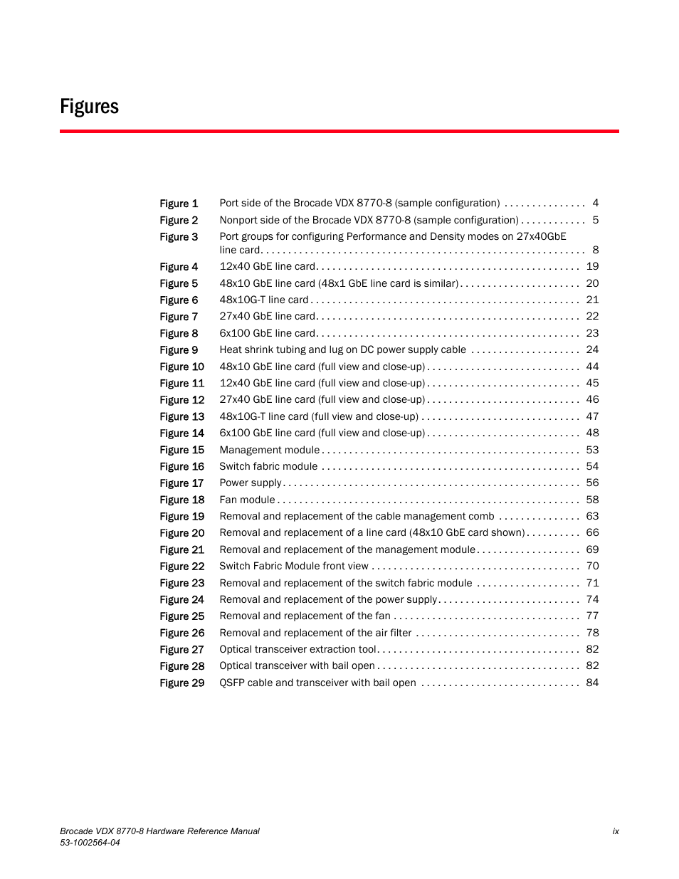 Figures | Brocade VDX 8770-8 Hardware Reference Manual User Manual | Page 9 / 136
