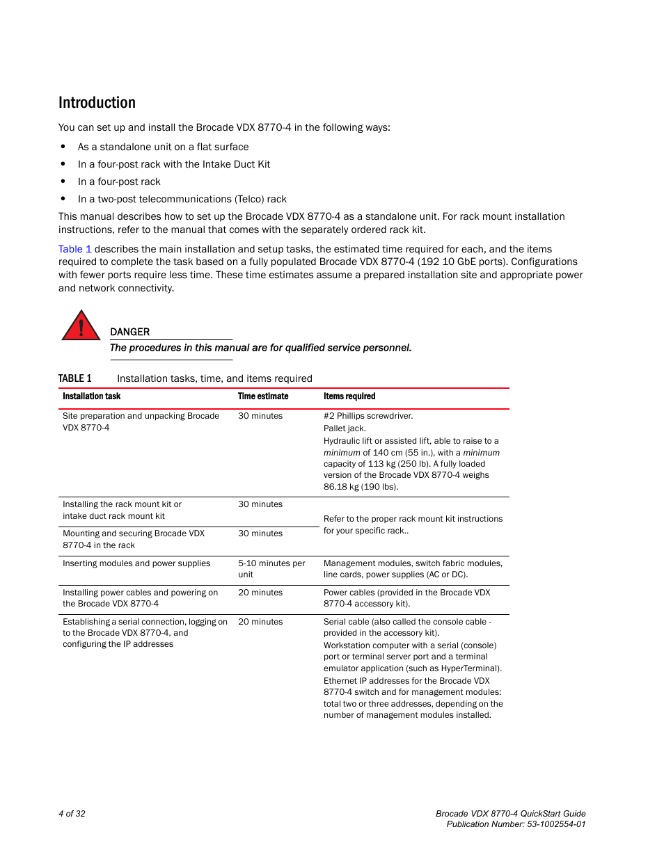 Introduction | Brocade VDX 8770-4 QuickStart Guide User Manual | Page 4 / 32