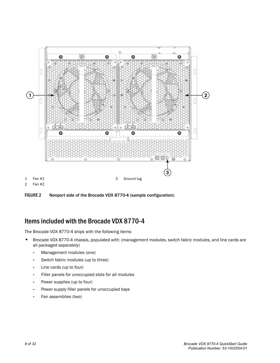 Items included with the brocade vdx 8770-4 | Brocade VDX 8770-4 QuickStart Guide User Manual | Page 8 / 32