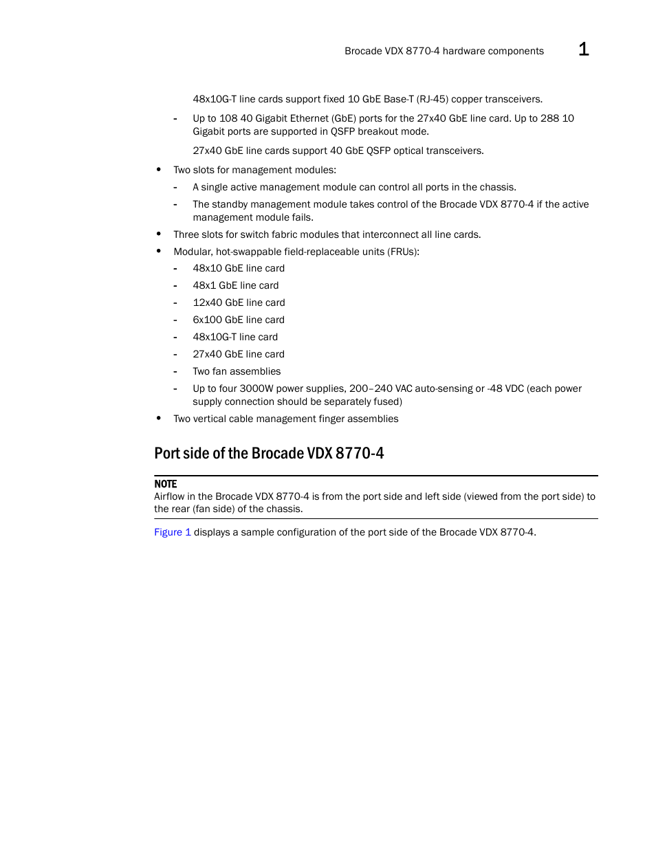 Port side of the brocade vdx 8770-4 | Brocade VDX 8770-4 Hardware Reference Manual User Manual | Page 23 / 132