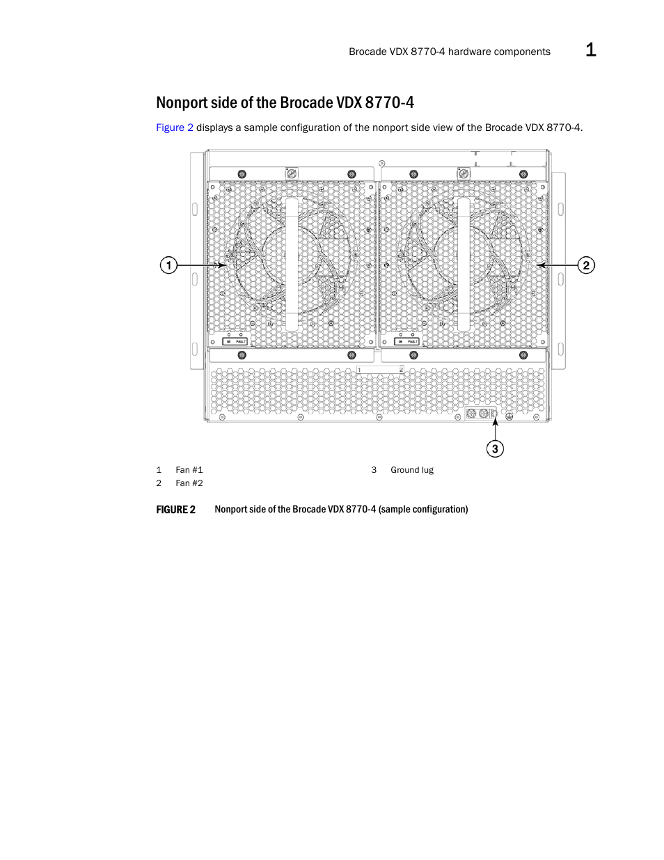 Nonport side of the brocade vdx 8770-4, Figure 2, Nonport side | Brocade VDX 8770-4 Hardware Reference Manual User Manual | Page 25 / 132