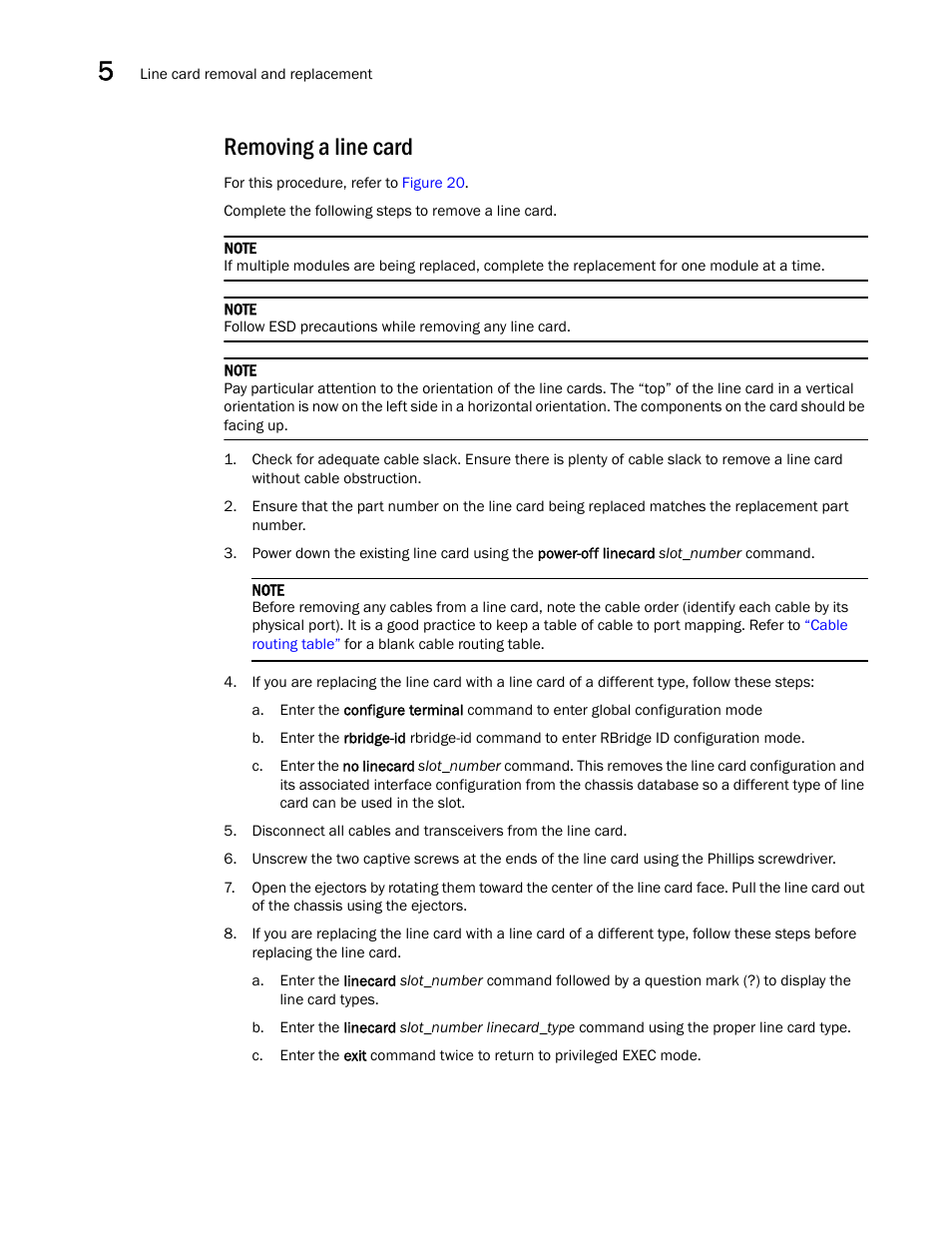 Removing a line card | Brocade VDX 8770-4 Hardware Reference Manual User Manual | Page 80 / 132