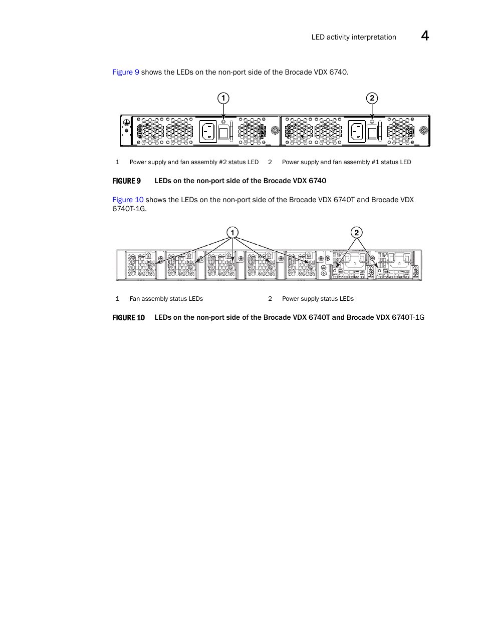 Figure 9, Figure 10 | Brocade VDX 6740 Hardware Reference Manual (Supporting VDX 6740, VDX 6740T, and VDX 6740T-1G) User Manual | Page 37 / 78