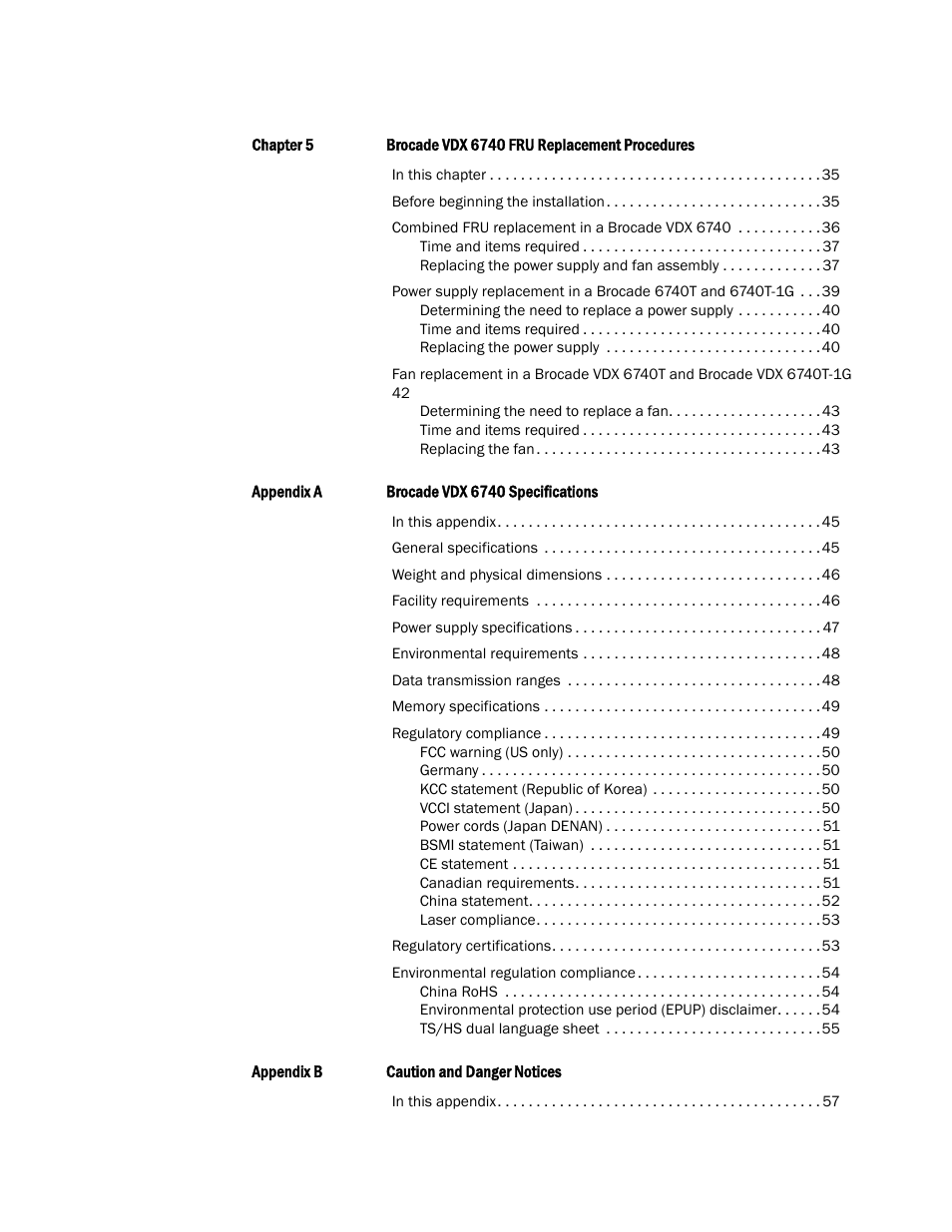 Brocade VDX 6740 Hardware Reference Manual (Supporting VDX 6740, VDX 6740T, and VDX 6740T-1G) User Manual | Page 5 / 78