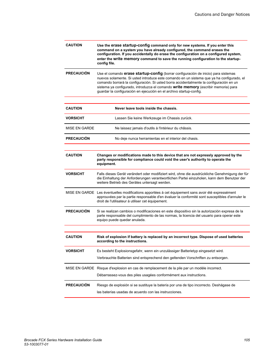 Brocade FCX Series Hardware Installation Guide User Manual | Page 107 / 112