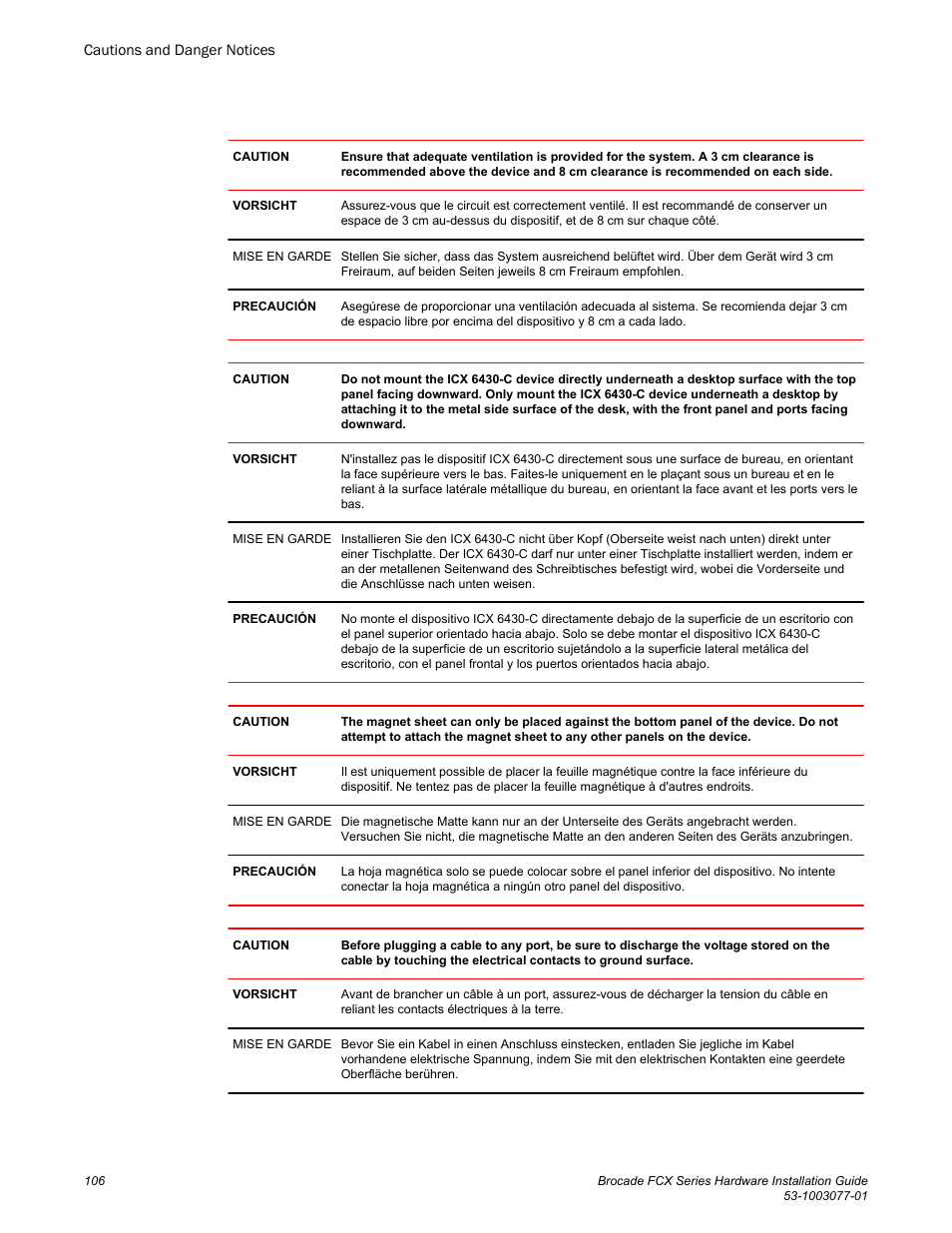 Brocade FCX Series Hardware Installation Guide User Manual | Page 108 / 112