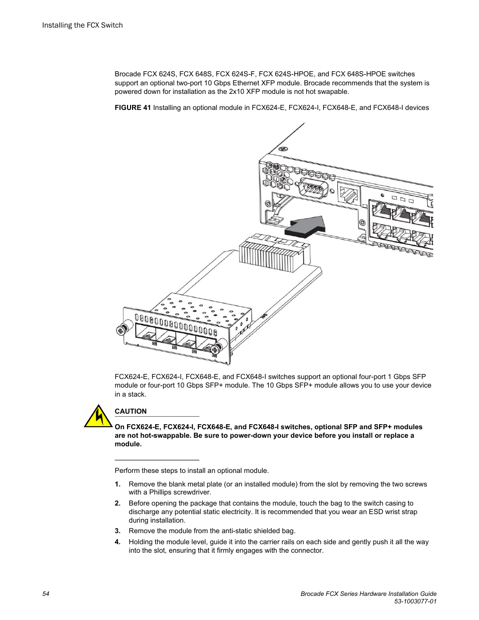 Brocade FCX Series Hardware Installation Guide User Manual | Page 56 / 112