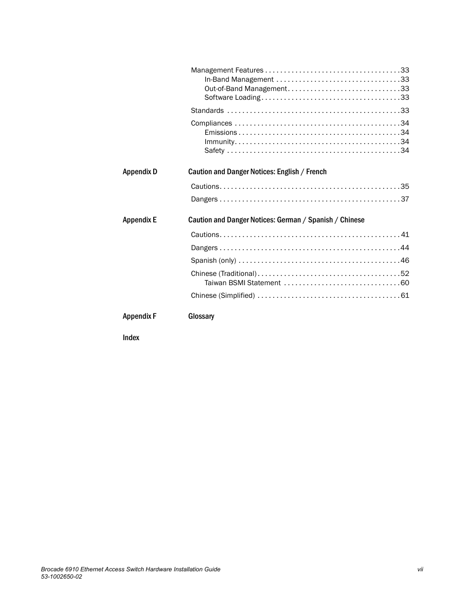 Brocade 6910 Ethernet Access Switch Hardware Installation Guide User Manual | Page 7 / 84