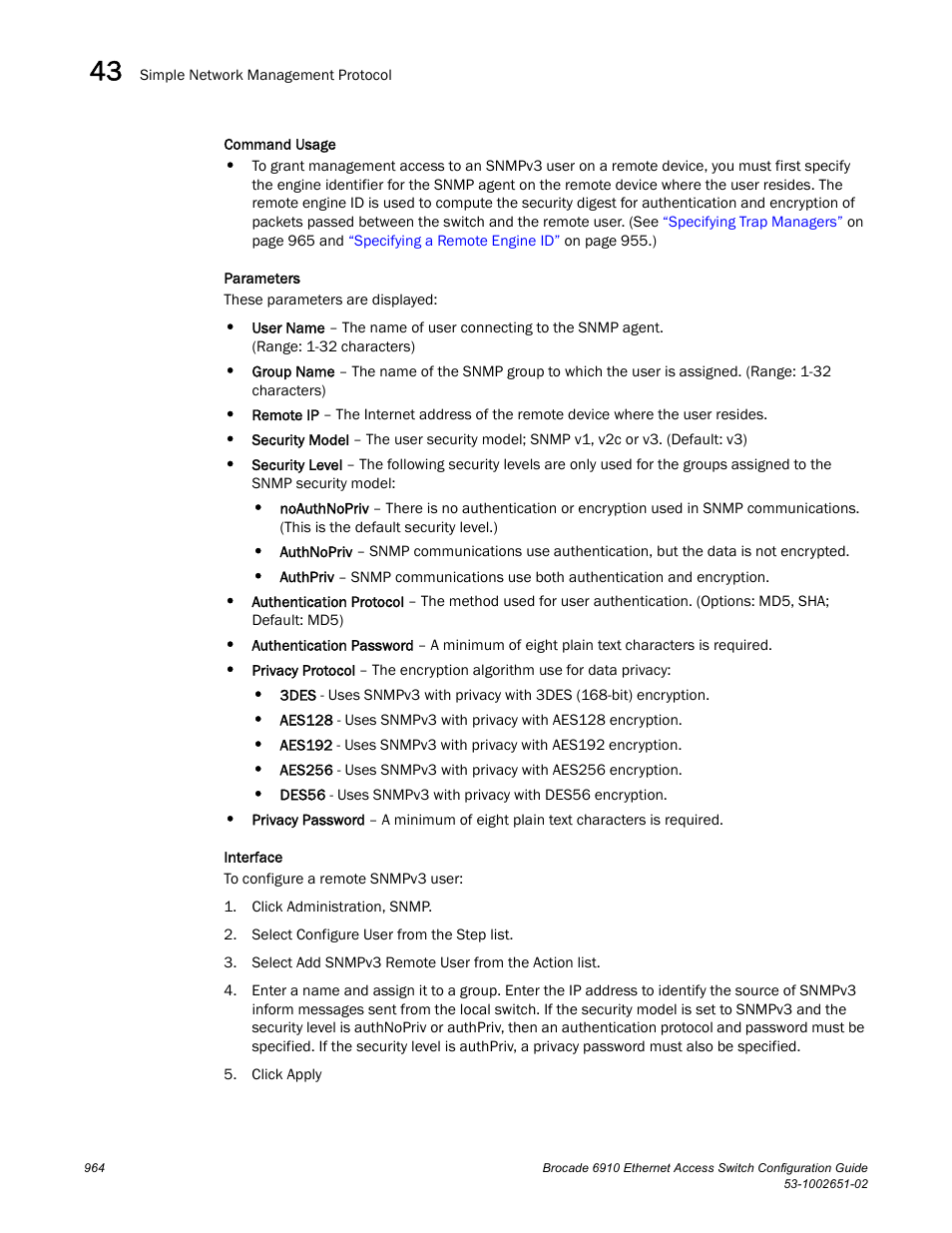 Brocade 6910 Ethernet Access Switch Configuration Guide (Supporting R2.2.0.0) User Manual | Page 1020 / 1240