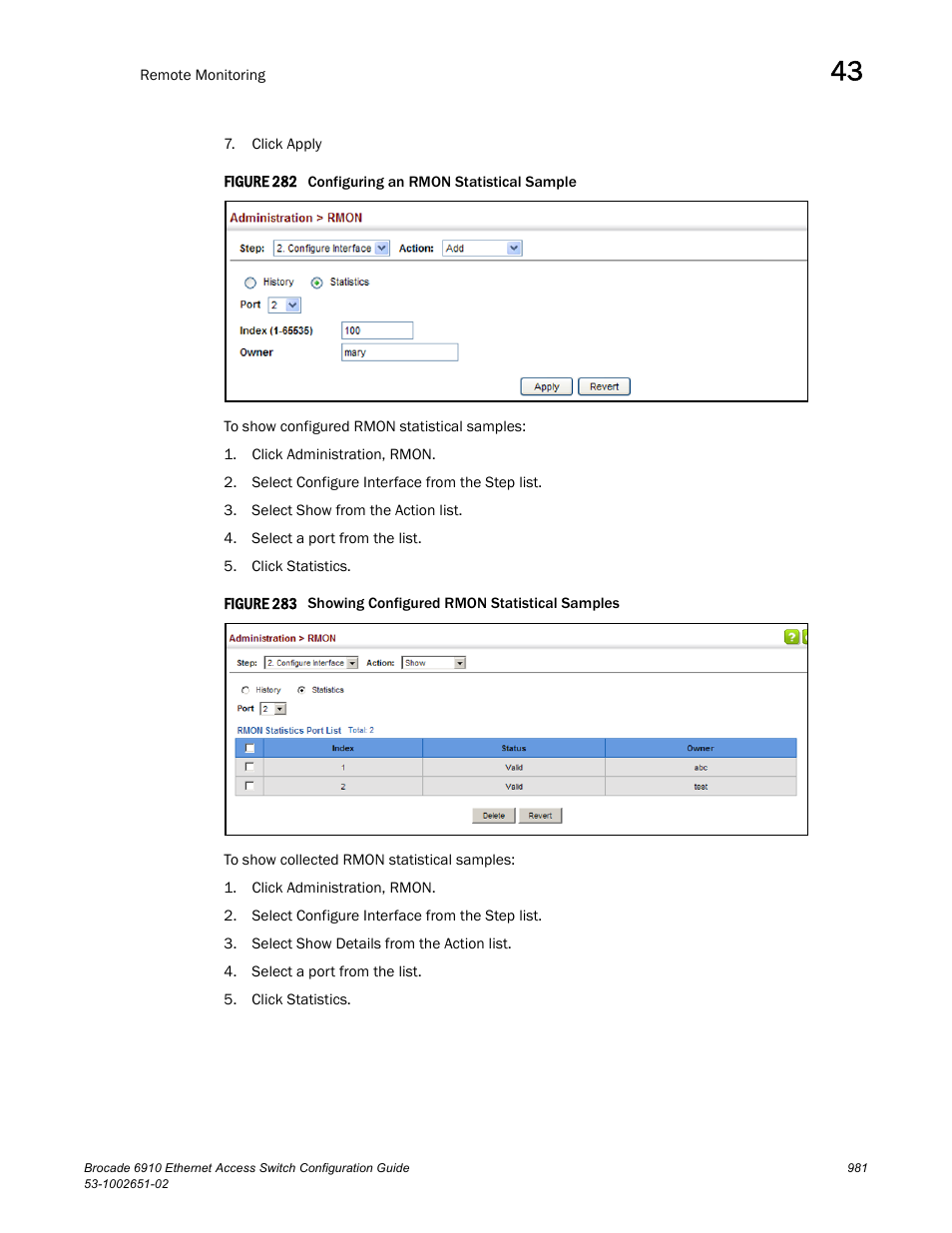 Figure 282 confi, Figure 283 s | Brocade 6910 Ethernet Access Switch Configuration Guide (Supporting R2.2.0.0) User Manual | Page 1037 / 1240