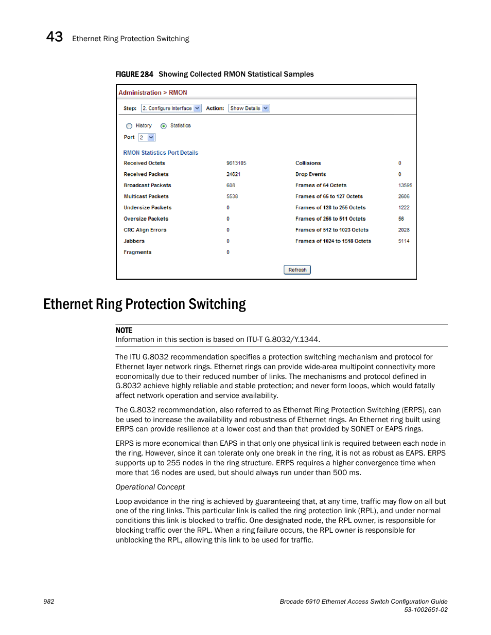 Ethernet ring protection switching, Figure 284 s, Ethernet ring protection switching (erps) | Brocade 6910 Ethernet Access Switch Configuration Guide (Supporting R2.2.0.0) User Manual | Page 1038 / 1240