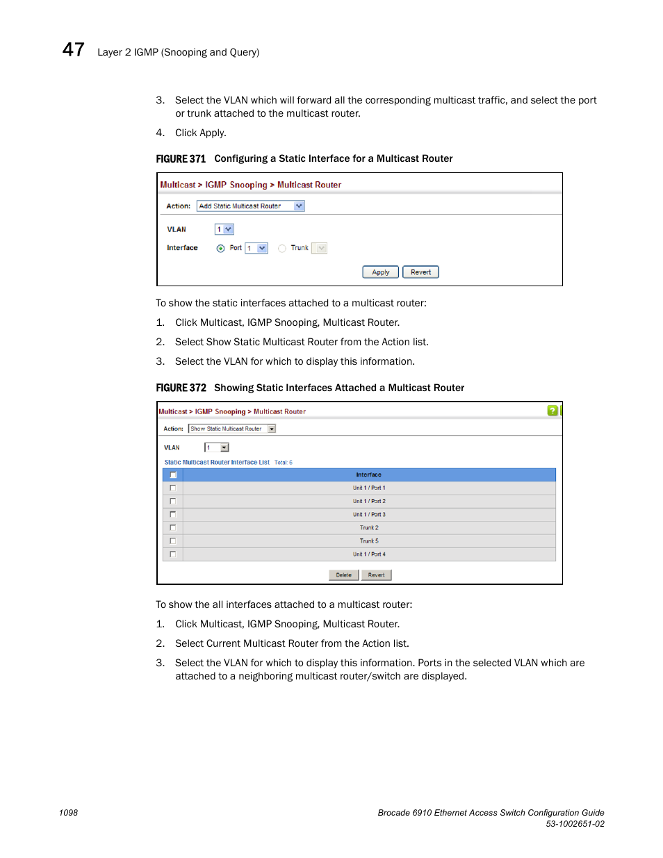 Figure 371 confi, Figure 372 s | Brocade 6910 Ethernet Access Switch Configuration Guide (Supporting R2.2.0.0) User Manual | Page 1154 / 1240