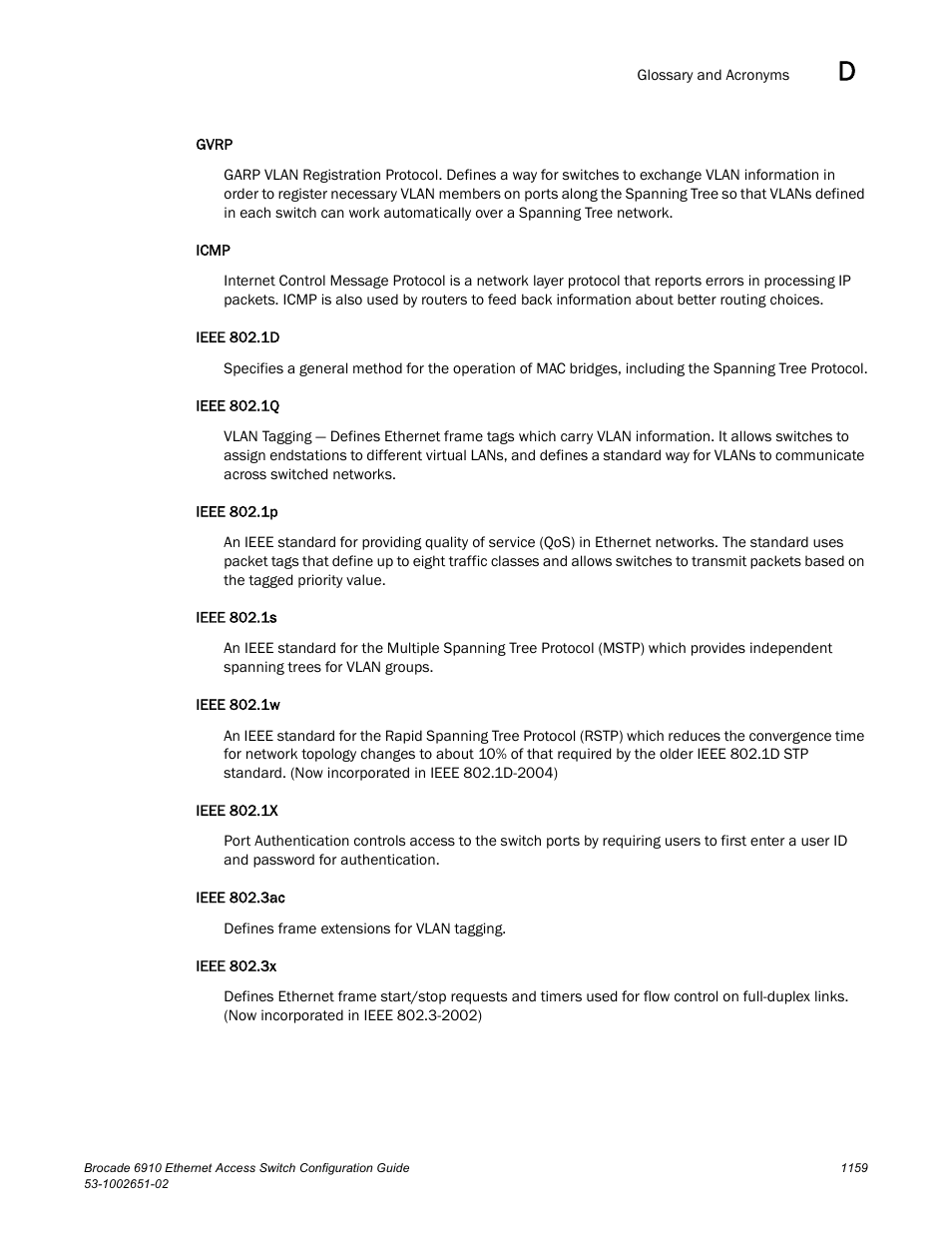 Brocade 6910 Ethernet Access Switch Configuration Guide (Supporting R2.2.0.0) User Manual | Page 1215 / 1240