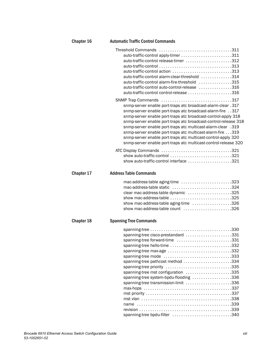 Brocade 6910 Ethernet Access Switch Configuration Guide (Supporting R2.2.0.0) User Manual | Page 15 / 1240