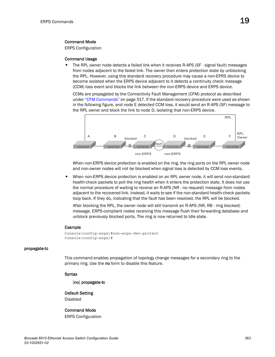 Propagate-tc | Brocade 6910 Ethernet Access Switch Configuration Guide (Supporting R2.2.0.0) User Manual | Page 419 / 1240