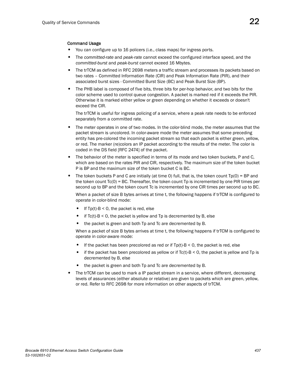 Brocade 6910 Ethernet Access Switch Configuration Guide (Supporting R2.2.0.0) User Manual | Page 493 / 1240