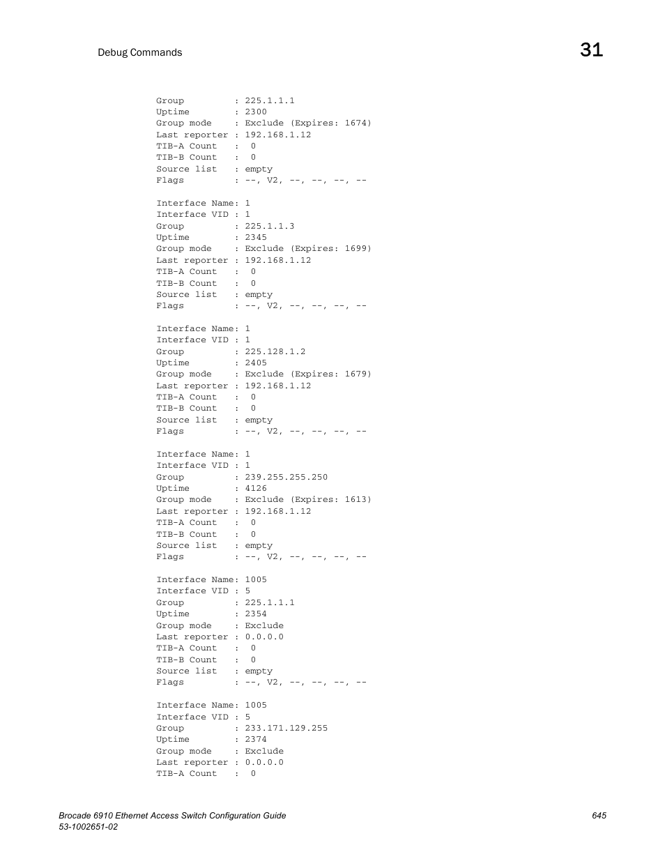 Brocade 6910 Ethernet Access Switch Configuration Guide (Supporting R2.2.0.0) User Manual | Page 701 / 1240