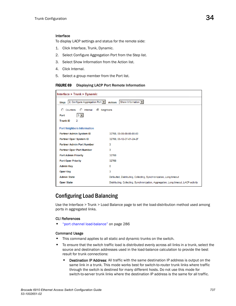 Configuring load balancing, Figure 69 | Brocade 6910 Ethernet Access Switch Configuration Guide (Supporting R2.2.0.0) User Manual | Page 793 / 1240