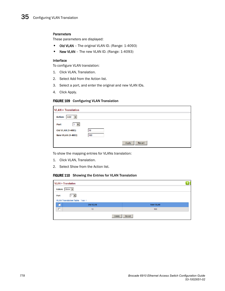 Figure 109 confi, Figure 110 s | Brocade 6910 Ethernet Access Switch Configuration Guide (Supporting R2.2.0.0) User Manual | Page 834 / 1240