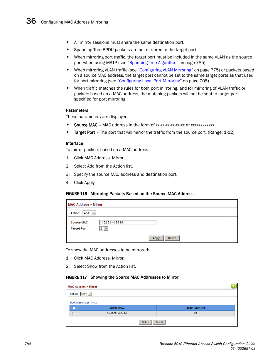 Figure 116 m, Figure 117 s | Brocade 6910 Ethernet Access Switch Configuration Guide (Supporting R2.2.0.0) User Manual | Page 840 / 1240