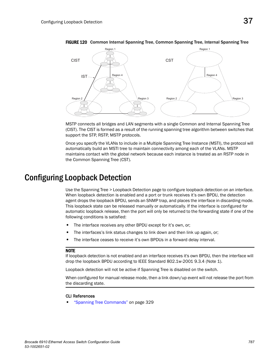 Configuring loopback detection, Figure 120 com, Loopback detection | Brocade 6910 Ethernet Access Switch Configuration Guide (Supporting R2.2.0.0) User Manual | Page 843 / 1240